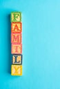 Ã¢â¬ÅFAMILYÃ¢â¬ÂÃÂ wordings on wooden blocks